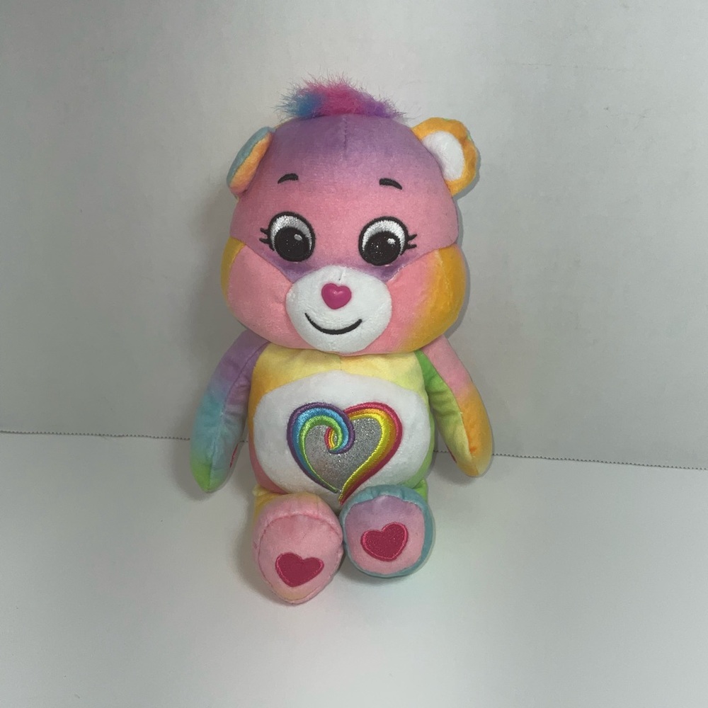 Care Bears Togetherness Bear Plush Rainbow Heart 2022 Stuffed Animal  10"